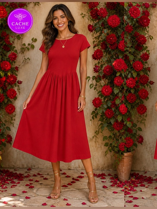 a new day Dresses & Skirts - A NEW DAY Red Midi Dress M NWOT